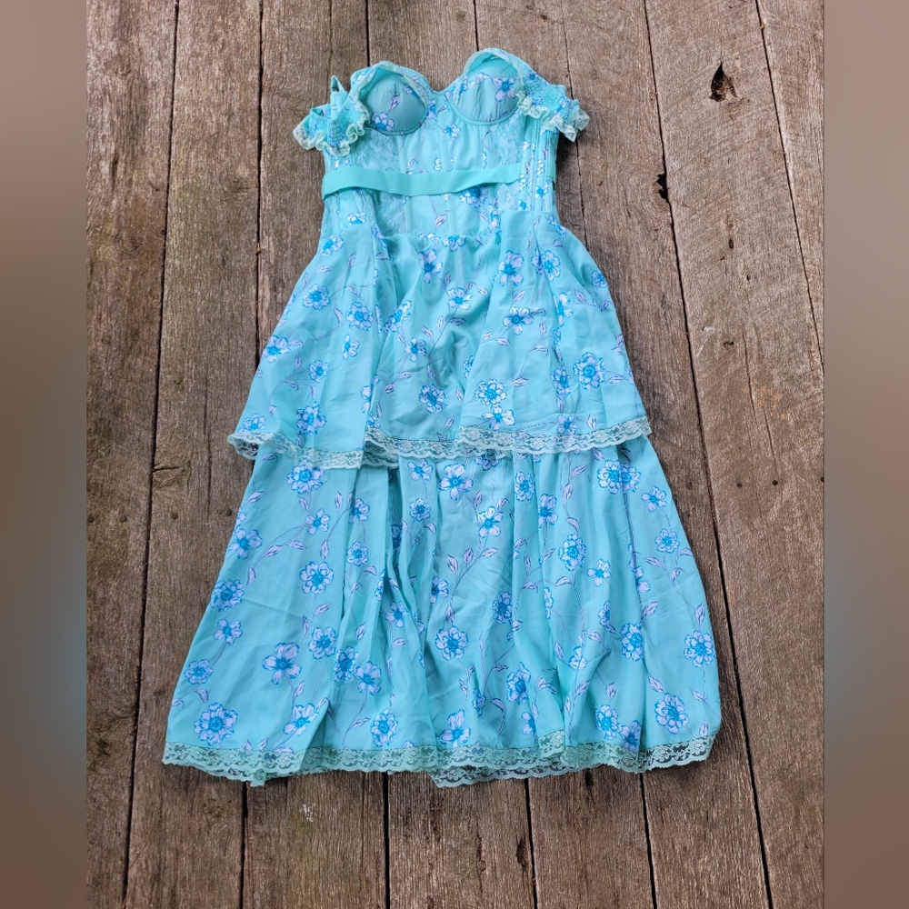 A Corset Story Mesh Panel Dress